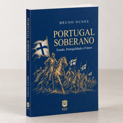 Mockup de Portugal Soberano com capa e lombada